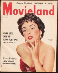 3a033 LOT OF 9 MOVIELAND MAGAZINES magazine '54 Liz Taylor, Ava Gardner, Debbie Reynolds & more!