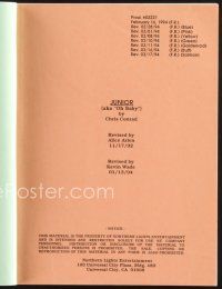 3a172 JUNIOR revised draft script November 17, 1992 screenplay by Chris Conrad!