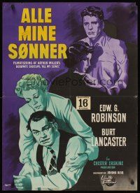 3b535 ALL MY SONS Danish '49 Burt Lancaster, Edward G. Robinson, from Arthur Miller's play!
