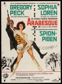 3b538 ARABESQUE Danish '66 Gregory Peck, sexy Sophia Loren, ultra mod, ultra mad, ultra mystery!