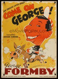 3b552 COME ON GEORGE Danish '46 George Formby in a singing horse racing comedy, Lundvald art!