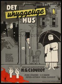 3b643 SPIES Danish '57 Henri-Georges Clouzot, wacky spy artwork by Stilling & Sine!