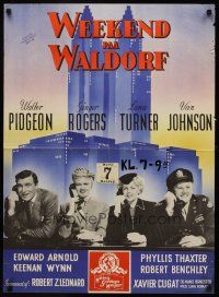 3b674 WEEK-END AT THE WALDORF Danish '48 Ginger Rogers, Lana Turner, Walter Pidgeon, Van Johnson