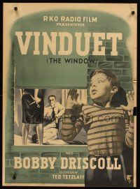3b678 WINDOW Danish '50 imagination was not what held Bobby Driscoll fear-bound by the window!