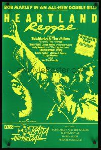 3b231 HEARTLAND REGGAE/RASTA & THE BALL English double crown '80 artwork of Bob Marley!