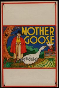 3b232 MOTHER GOOSE stage play English double crown '30s stone litho art of mom holding broom!