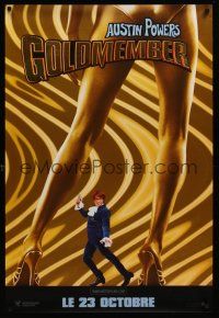 3b679 GOLDMEMBER foil title teaser French '02 Mike Meyers as Austin Powers, sexy legs!