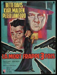 3b686 DEAD RINGER French 23x32 '64 cool Landi art of Bette Davis, Karl Malden & Peter Lawford!