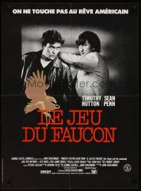 3b691 FALCON & THE SNOWMAN French 23x32 '85 Sean Penn, Timothy Hutton, John Schlesigner directed!