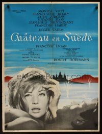 3b719 NUTTY, NAUGHTY CHATEAU French 23x32 '63 Roger Vadim's Chateau en Suede, sexy Monica Vitti!