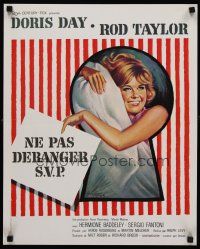 3b751 DO NOT DISTURB French 15x21 '65 great Grinsson art of pretty Doris Day in bed!