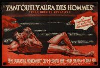 3b768 FROM HERE TO ETERNITY French 15x21 '53 art of Burt Lancaster & Deborah Kerr by Peron!