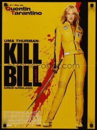 3b781 KILL BILL: VOL. 1 French 15x21 '03 Quentin Tarantino, full-length Uma Thurman with katana!