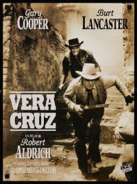 3b823 VERA CRUZ French 15x21 R00s action image of cowboys Gary Cooper & Burt Lancaster!