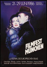3b336 FILMFEST MUNCHEN 1986 film festival German '86 great Casaro art of Bogart & Lauren Bacall!