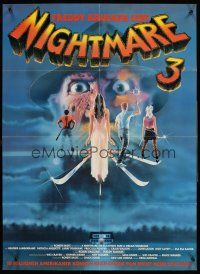 3b351 NIGHTMARE ON ELM STREET 3 German '87 cool horror artwork of Freddy Krueger by Matthew Peak!