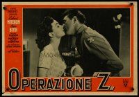 3b049 ONE MINUTE TO ZERO Italian 13x18 pbusta '52 romantic image of Robert Mitchum & Ann Blyth!
