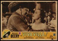 3b063 VIVA VILLA Italian 13x18 pbusta R49 Wallace Beery as Pancho, super sexy Fay Wray!