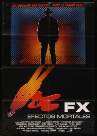 3b143 F/X Spanish '86 Bryan Brown, Brian Dennehy, Murder By Illusion, cool image!