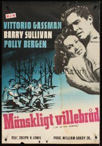 3b173 CRY OF THE HUNTED Swedish '53 Polly Bergen, Barry Sullivan, Vittorio Gassman, in the Bayou!