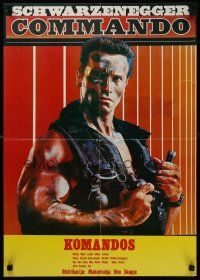 3b290 COMMANDO Yugoslavian '85 Arnold Schwarzenegger is going to make someone pay!