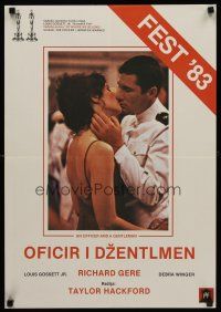 3b316 OFFICER & A GENTLEMAN Yugoslavian '83 Richard Gere & Debra Winger in love & in the U.S. Navy!