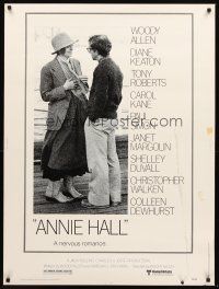 3c595 ANNIE HALL 30x40 '77 full-length Woody Allen & Diane Keaton, a nervous romance!