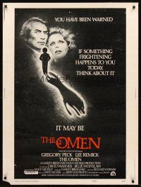 3c631 OMEN style F 30x40 '76 Gregory Peck, Lee Remick, Satanic horror, it's frightening!