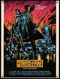 3c646 STREETS OF FIRE 30x40 '84 Walter Hill shows what it is like to be young tonight, cool art!