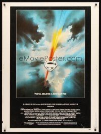 3c647 SUPERMAN 30x40 '78 comic book hero Christopher Reeve, Bob Peak title artwork!