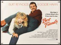 3c012 BEST FRIENDS British quad '83 great close up of Goldie Hawn biting Burt Reynolds' ear!