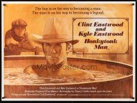 3c060 HONKYTONK MAN British quad '82 art of Clint Eastwood & his son Kyle Eastwood by Beauvais!