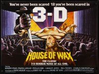 3c061 HOUSE OF WAX British quad R82 Vincent Price, Charles Bronson, art of sexy girl!