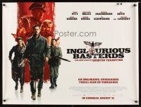3c063 INGLOURIOUS BASTERDS advance DS British quad '09 Quentin Tarantino, Brad Pitt & cast!