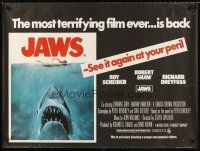 3c071 JAWS British quad R76 Steven Spielberg's classic man-eating shark attacking sexy swimmer!