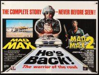 3c084 MAD MAX/MAD MAX 2: THE ROAD WARRIOR British quad '80s George Miller, Mel Gibson double-bill!