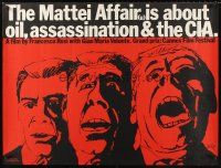 3c088 MATTEI AFFAIR British quad '72 Francesco Rosi's Il Caso Mattei, cool art by Gill!