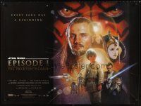 3c101 PHANTOM MENACE DS British quad '99 George Lucas, Star Wars Episode I, art by Drew Struzan!