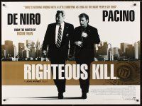 3c114 RIGHTEOUS KILL DS British quad '08 cool image of Robert Deniro & Al Pacino!