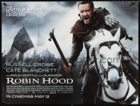 3c117 ROBIN HOOD advance DS British quad '10 Ridley Scott, Russell Crowe on horseback in title role!