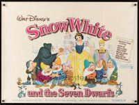 3c127 SNOW WHITE & THE SEVEN DWARFS British quad R70s Walt Disney animated cartoon fantasy classic!