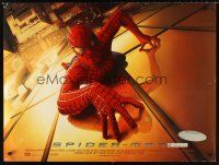 3c129 SPIDER-MAN DS British quad '02 Tobey Maguire crawling up wall, Sam Raimi, Marvel Comics!