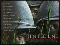 3c137 THIN RED LINE DS British quad '98 Sean Penn, Adrien Brody & George Clooney in WWII