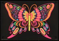 3c232 BUTTERFLY Canadian 23x33 commercial blacklight poster '70s psychedelic art!