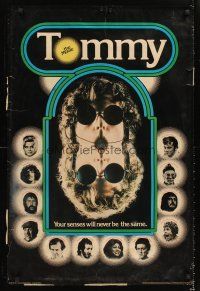 3c421 TOMMY commercial poster '75 The Who, Roger Daltrey, rock & roll, cool mirror image!