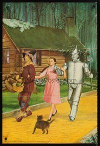 3c422 WIZARD OF OZ 22x34 poster '67 Judy Garland, cast on yellow brick road, Singer Sewing promo!