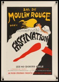 3c244 BAL DU MOULIN ROUGE French commercial poster '00s art of dancer by Rene Gruau, Fascination!
