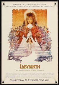 3c577 LABYRINTH advance mini poster '86 art of David Bowie & Jennifer Connelly by Ted CoConis!