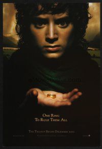 3c580 LORD OF THE RINGS: THE FELLOWSHIP OF THE RING teaser mini poster '01 J.R.R. Tolkien, Frodo!