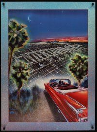 3c369 ENTERTAINMENT TONIGHT special 27x37 TV poster '88 Salvati art of car in Hollywood Hills!
